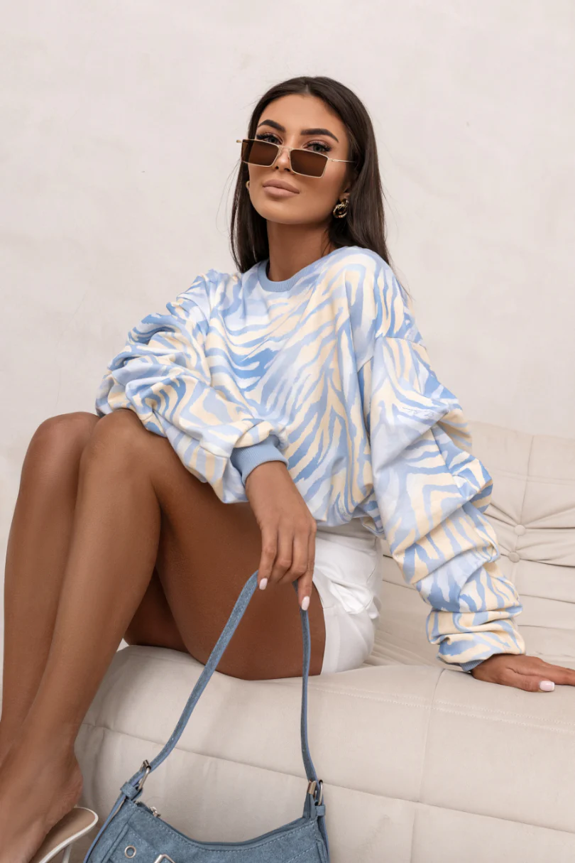 Bluza REMY print - Blue zebra