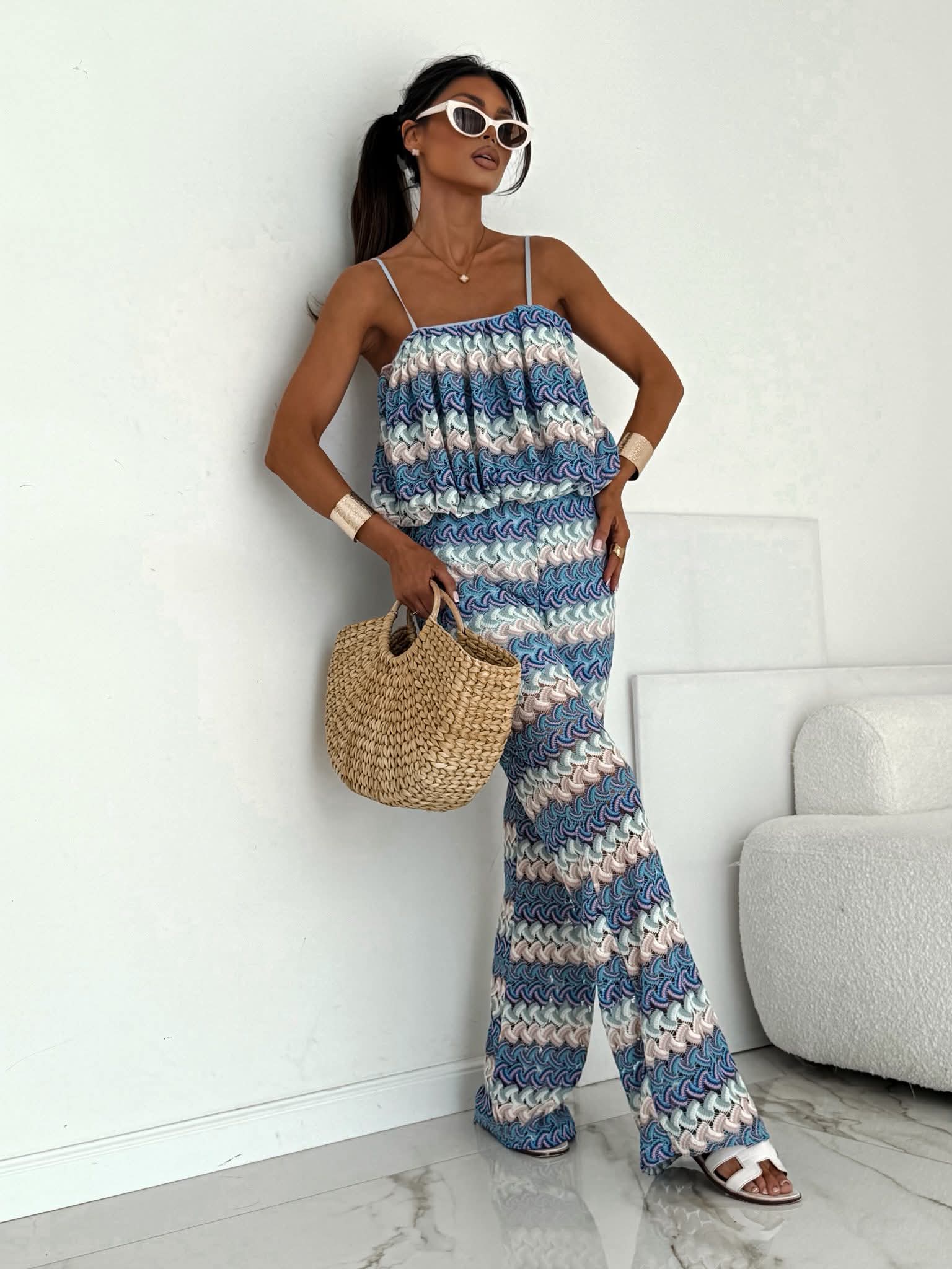 Efektowny komplet - Wave Cotton Set blue